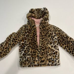 Girls leopard Sherpa jacket